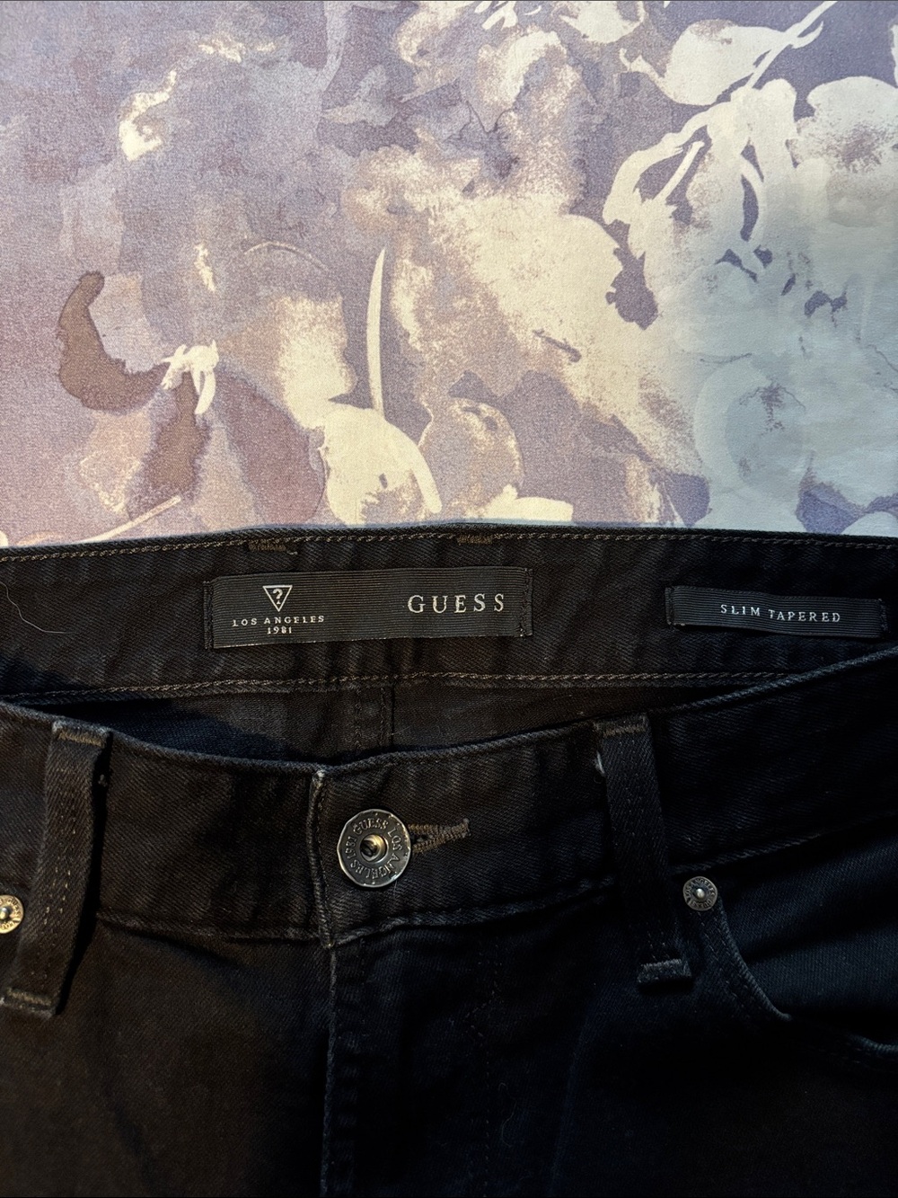 Guess Black Slim Tapered Jeans